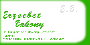 erzsebet bakony business card
